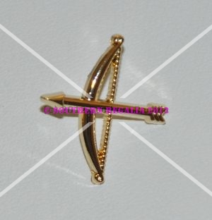 OSM Bow & Arrow Logo Gold Plated Lapel Pin - Click Image to Close